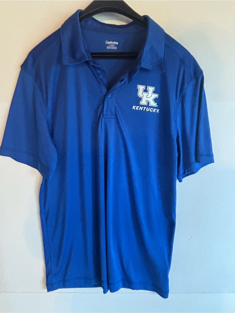 Kentucky Wildcats UK Logo Polo Shirt Blue Men's Size L